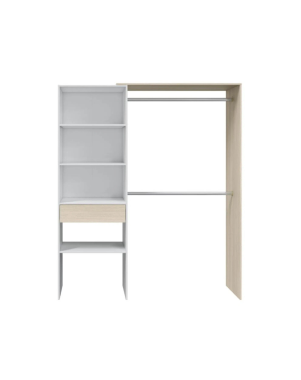 Aménagement Dressing Daji Réversible Blanc-chêne