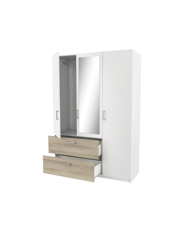Armoire 3 portes 2 tiroirs READY imitation chêne