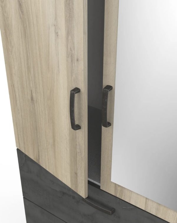 Armoire 3 portes 2 tiroirs READY imitation chêne