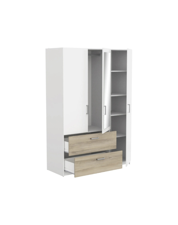 Armoire 3 portes 2 tiroirs READY imitation chêne