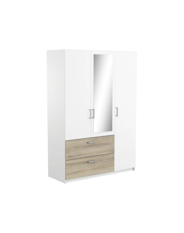 Armoire 3 portes 2 tiroirs READY imitation chêne