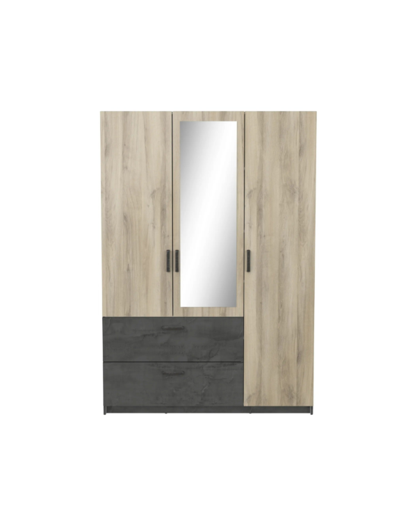 Armoire 3 portes 2 tiroirs READY imitation chêne