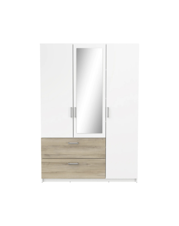 Armoire 3 portes 2 tiroirs READY imitation chêne