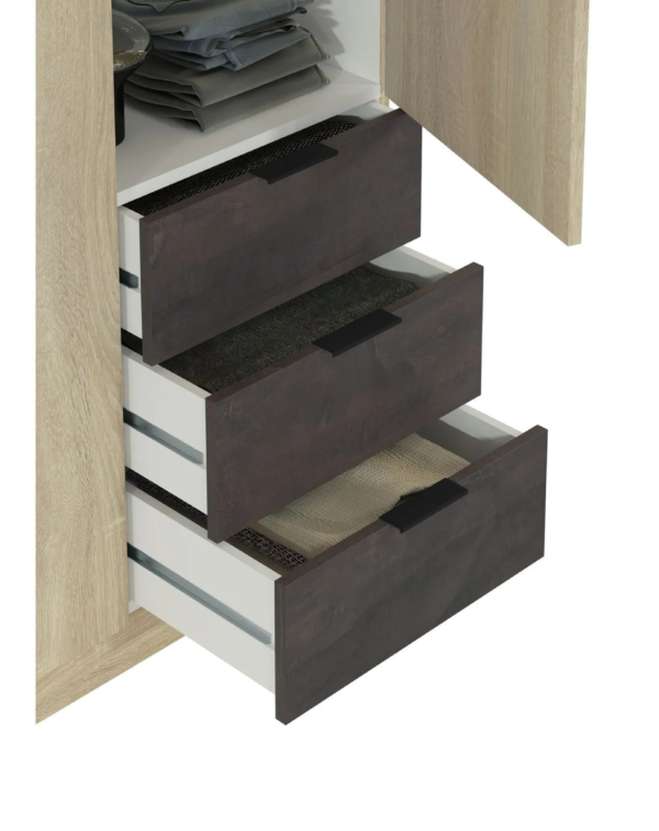 Armoire AYALA imitation Chêne et noir