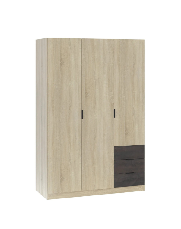 Armoire AYALA imitation Chêne et noir