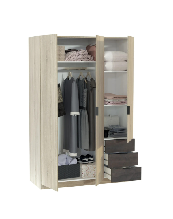 Armoire AYALA imitation Chêne et noir