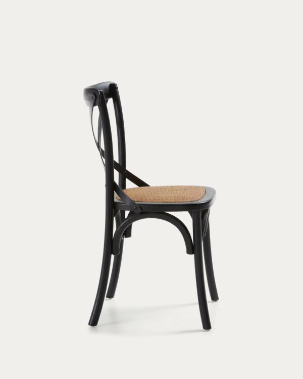 Chaise Alsie en bois de bouleau laqué noir