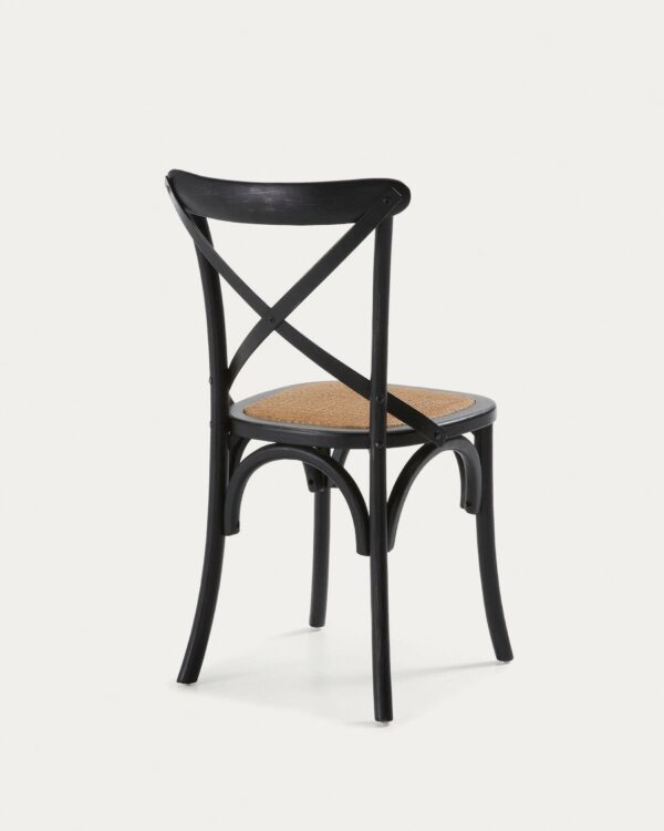 Chaise Alsie en bois de bouleau laqué noir