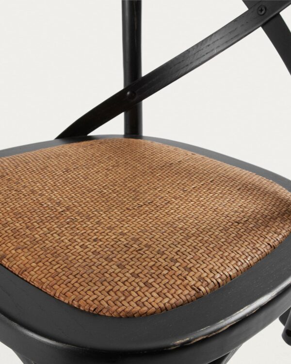 Chaise Alsie en bois de bouleau laqué noir