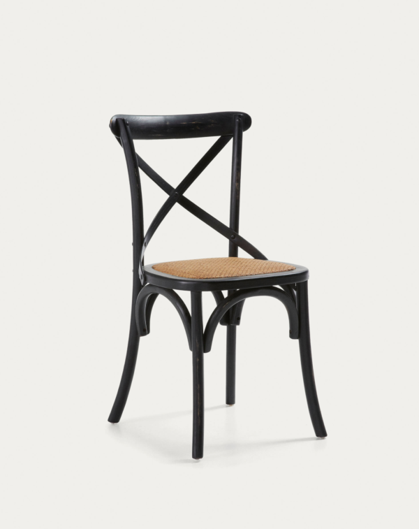 Chaise Alsie en bois de bouleau laqué noir