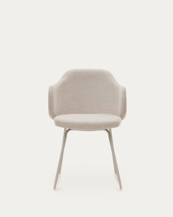 Chaise Yunia beige avec pieds en acier
