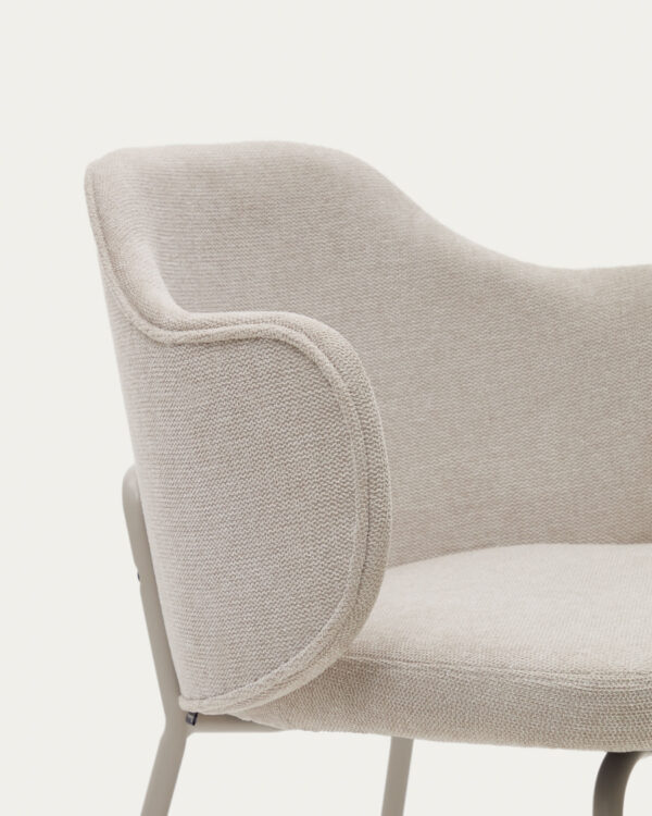 Chaise Yunia beige avec pieds en acier