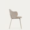 Chaise Yunia beige avec pieds en acier