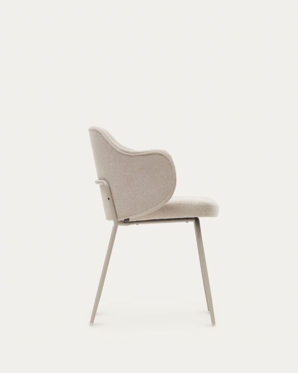 Chaise Yunia beige avec pieds en acier