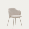 Chaise Yunia beige avec pieds en acier