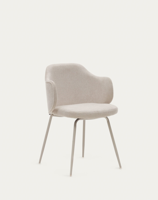 Chaise Yunia beige avec pieds en acier