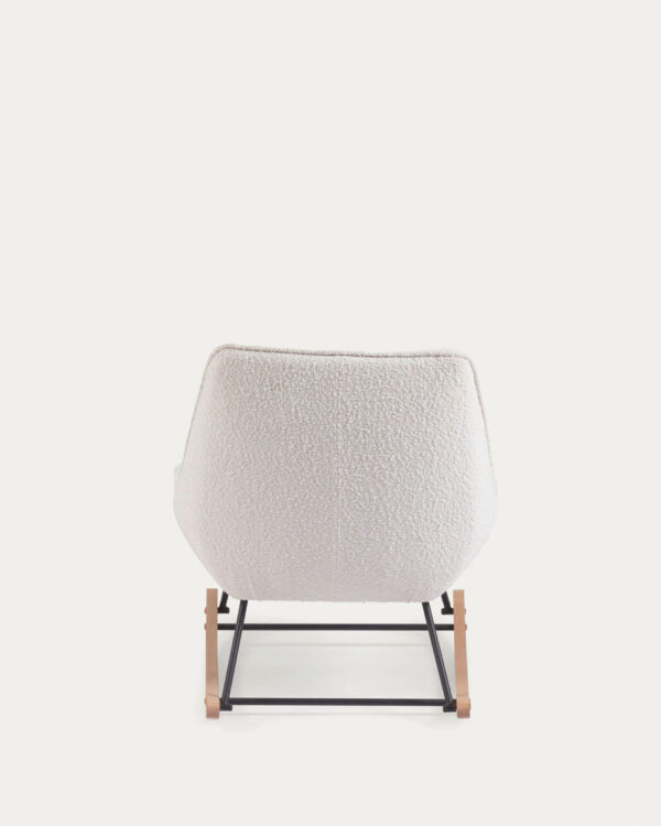 Fauteuil à bascule Marlina bouclette blanc