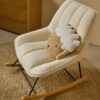 Fauteuil à bascule Marlina bouclette blanc