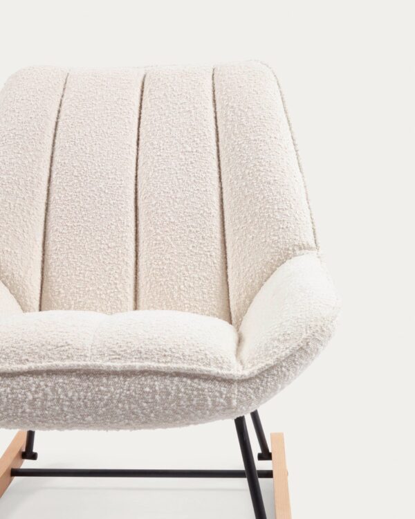 Fauteuil à bascule Marlina bouclette blanc