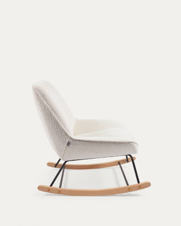 Fauteuil à bascule Marlina bouclette blanc