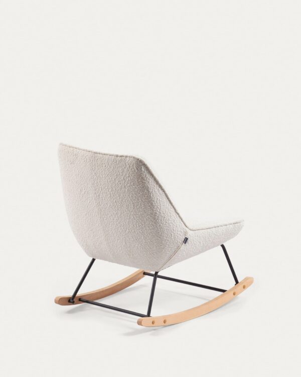 Fauteuil à bascule Marlina bouclette blanc