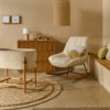 Fauteuil à bascule Marlina bouclette blanc