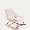 Fauteuil à bascule Marlina bouclette blanc