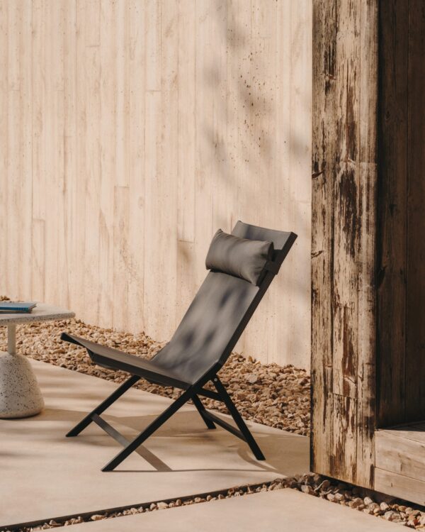 Fauteuil pliant Canutells en aluminium gris foncé