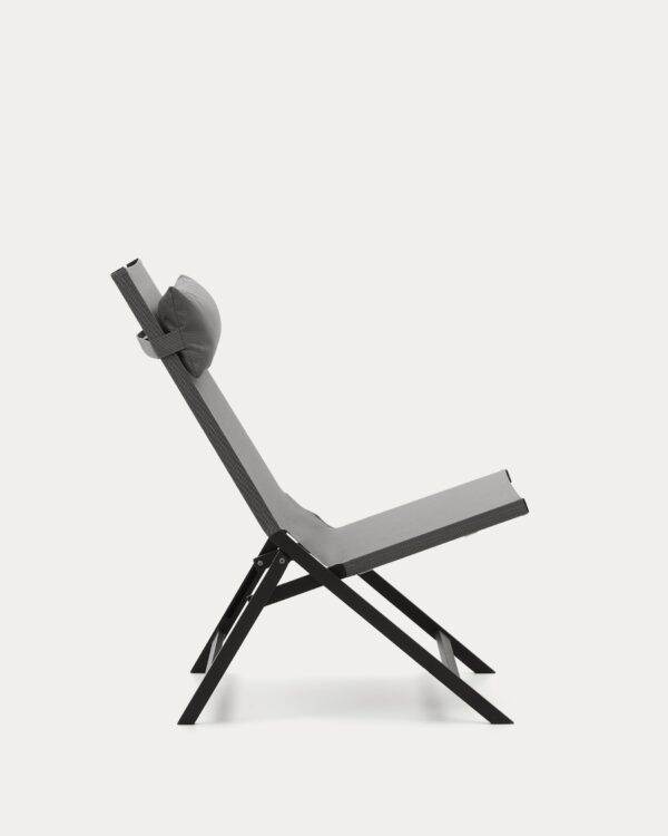 Fauteuil pliant Canutells en aluminium gris foncé