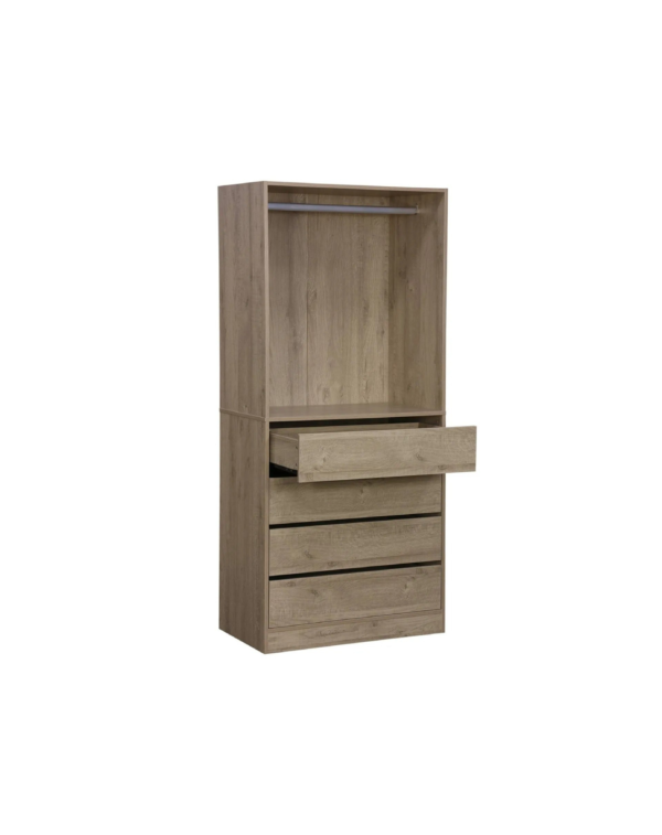 Module Dressing Avec 4 Tiroirs Et 1 Penderie Naturel