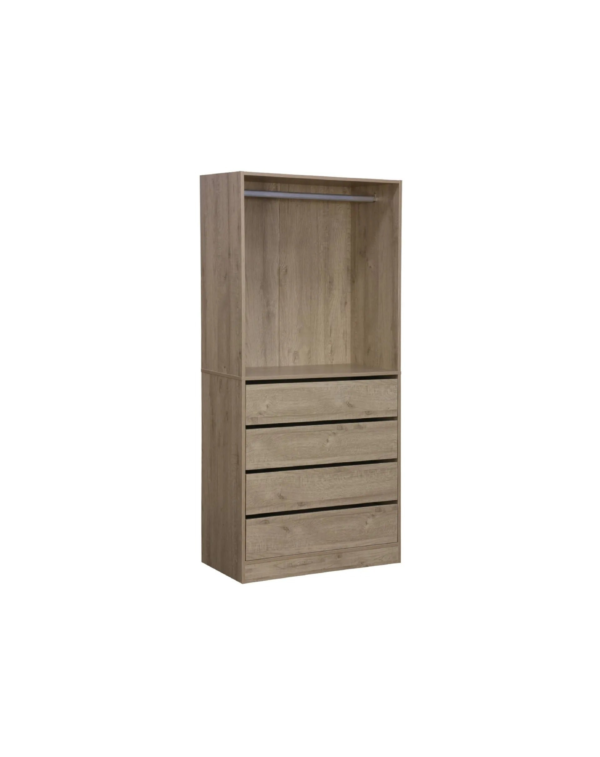 Module Dressing Avec 4 Tiroirs Et 1 Penderie Naturel