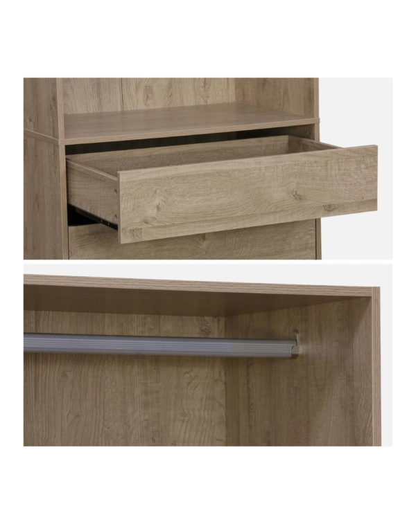 Module Dressing Avec 4 Tiroirs Et 1 Penderie Naturel