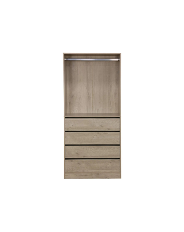 Module Dressing Avec 4 Tiroirs Et 1 Penderie Naturel