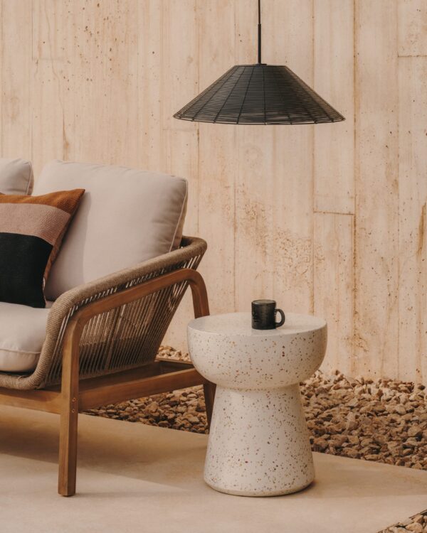 Table d'appoint Pada en terrazzo blanc