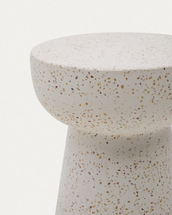 Table d'appoint Pada en terrazzo blanc