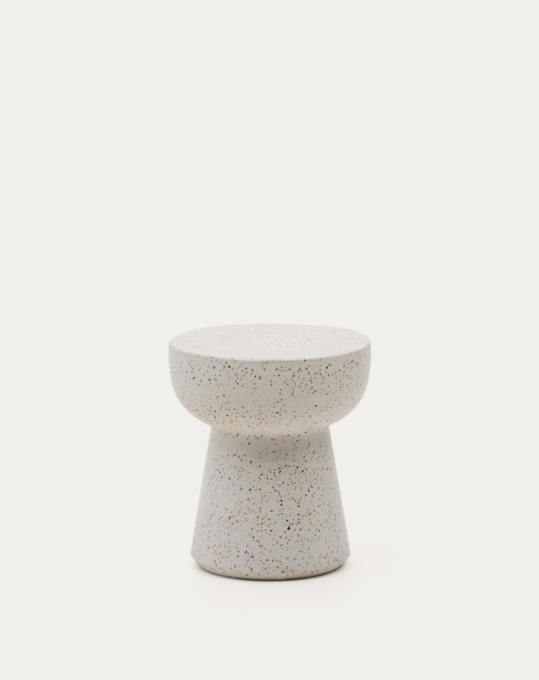 Table d'appoint Pada en terrazzo blanc